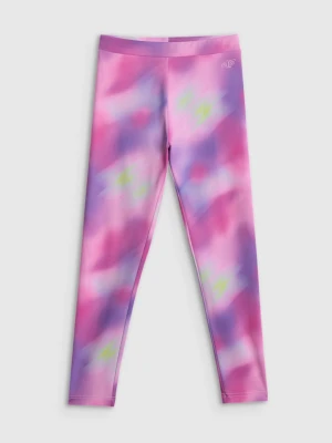 Dziewczęce legginsy treningowe 4F 4FJRSS26TFTIF519 - multikolor 4F JUNIOR