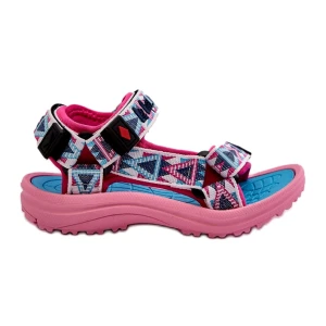 Dziewczęce Sandałki na rzepy Lee Cooper LCW-24-34-2600 Różowe