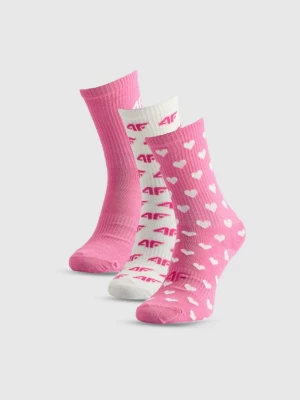 Dziewczęce skarpetki (3-pack) 4F 4FJRSS26USOCF667 - multikolor