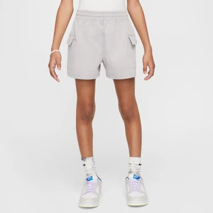 Dziewczęce spodenki cargo z tkaniny Nike Sportswear - Szary