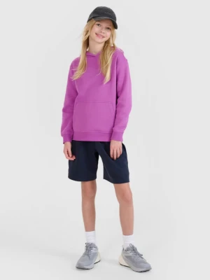 Dziewczęce spodenki dresowe 4F 4FJWMM00TSHOF630 - granatowe 4F JUNIOR