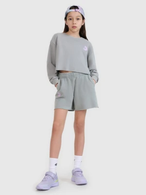 Dziewczęce spodenki dresowe 4F 4FJWSS25TSHOF484 - szare 4F JUNIOR