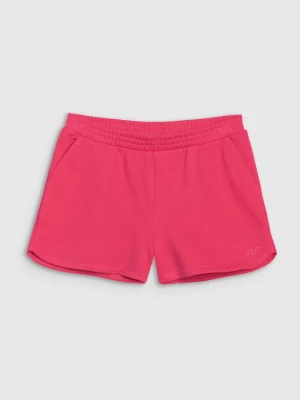 Dziewczęce spodenki dresowe 4F 4FJWSS25TSHOF602 - różowe 4F JUNIOR