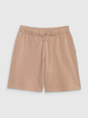 Dziewczęce spodenki dresowe 4F 4FJWSS25TSHOF628 - beżowe 4F JUNIOR