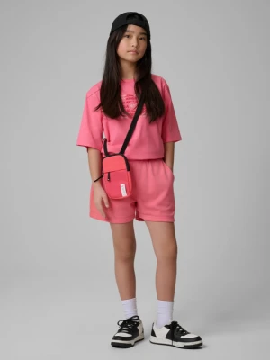 Dziewczęce spodenki dresowe 4F 4FJWSS26TSHOF777 - różowe 4F JUNIOR