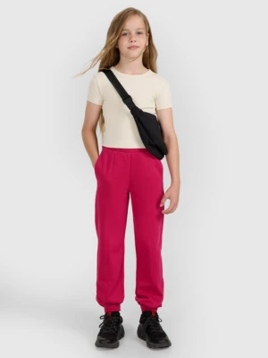 Dziewczęce spodnie dresowe 4F 4FJWAW25TTROF1242 - różowe 4F JUNIOR