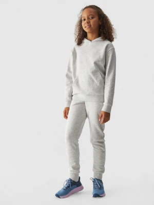 Dziewczęce spodnie dresowe joggery 4F 4FJWMM00TTROF0828 - szare 4F JUNIOR
