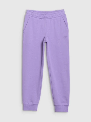 Dziewczęce spodnie dresowe joggery 4F 4FJWSS25TTROF1099 - fioletowe 4F JUNIOR