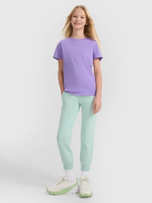 Dziewczęce spodnie dresowe joggery 4F 4FJWSS25TTROF1099 - zielone 4F JUNIOR