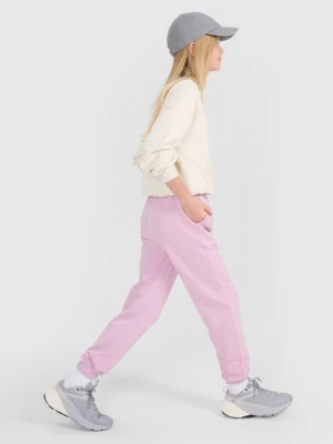 Dziewczęce spodnie dresowe joggery 4F 4FJWSS25TTROF1187 - różowe 4F JUNIOR
