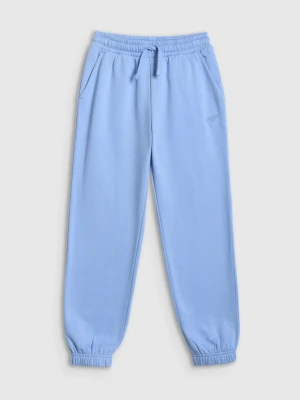 Dziewczęce spodnie dresowe joggery 4F 4FJWSS26TTROF1502 - niebieskie 4F JUNIOR