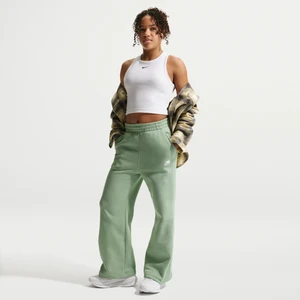 Dziewczęce spodnie z szerokimi nogawkami Nike Club Fleece - Zieleń