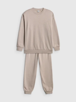 Dziewczęcy dres komplet 4F 4FJRSS26TAPSF212 - beżowy 4F JUNIOR