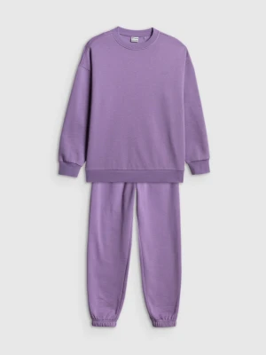Dziewczęcy dres komplet 4F 4FJRSS26TAPSF212 - fioletowy 4F JUNIOR