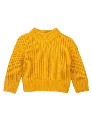Dziewczęcy klasyczny sweter z półgolfem - żółty Minoti
