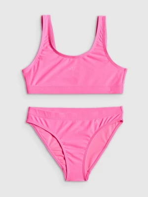 Dziewczęcy kostium kąpielowy dwuczęściowy 4F 4FJRSS26UBKSF062 - różowy 4F JUNIOR