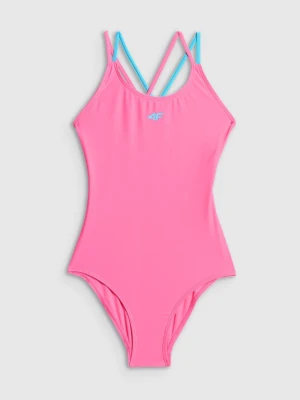 Dziewczęcy kostium kąpielowy jednoczęściowy 4F 4FJRSS26USWSF138 - różowy 4F JUNIOR
