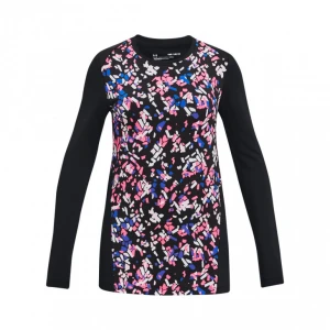 Dziewczęcy longsleeve z nadrukiem Under Armour ColdGear Crew - multikolor