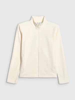 Dziewczęcy polar rozpinany 4F 4FJRSS26TFLEF507 - biały 4F JUNIOR