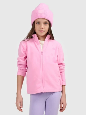 Dziewczęcy polar rozpinany 4F 4FJRSS26TFLEF507 - różowy 4F JUNIOR