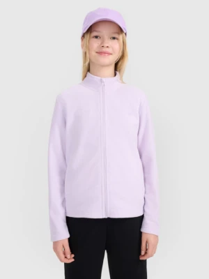 Dziewczęcy polar rozpinany 4F 4FJWSS25TFLEF386 - fioletowy 4F JUNIOR