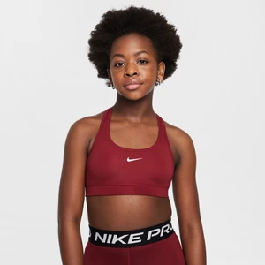 Zdjęcie produktu Dziewczęcy stanik sportowy Nike Swoosh - Czerwony