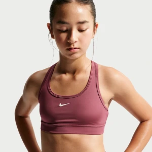 Dziewczęcy stanik sportowy Nike Swoosh - Czerwony