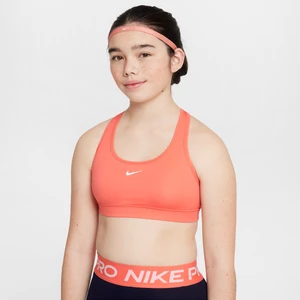 Dziewczęcy stanik sportowy Nike Swoosh - Pomarańczowy