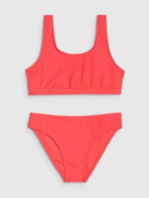 Dziewczęcy strój kąpielowy dwuczęściowy 4F 4FJWMM00UBKSF027 - różowy 4F JUNIOR