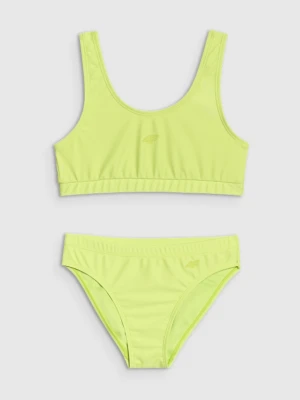Dziewczęcy strój kąpielowy dwuczęściowy 4F 4FJWMM00UBKSF027 - zielony 4F JUNIOR