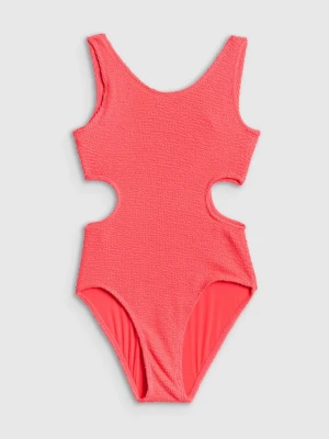 Dziewczęcy strój kąpielowy jednoczęściowy 4F 4FJRSS26USWSF128 - koralowy 4F JUNIOR