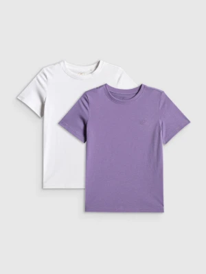 Dziewczęcy t-shirt basic 4F 4FJRSS26TTSHF4011 - multikolor 4F JUNIOR