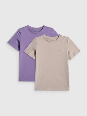 Dziewczęcy t-shirt basic 4F 4FJRSS26TTSHF4011 - multikolor 4F JUNIOR