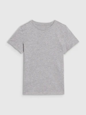 Dziewczęcy t-shirt basic 4F 4FJWSS25TTSHF2177 - szary 4F JUNIOR