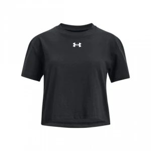 Dziewczęcy t-shirt crop top Under Armour UA Crop Sportstyle Logo Short Sleeve - czarny