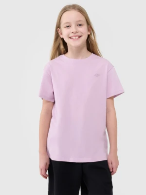 Dziewczęcy t-shirt oversize 4F 4FJWSS25TTSHF2326 - różowy 4F JUNIOR