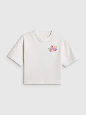 Dziewczęcy t-shirt z nadrukiem 4f 4FJRSS26TTSHF3679 - biały 4F JUNIOR