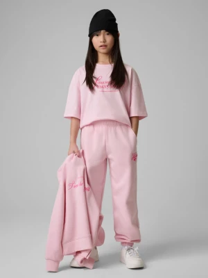 Dziewczęcy t-shirt z nadrukiem 4F 4FJRSS26TTSHF3690 - różowy 4F JUNIOR