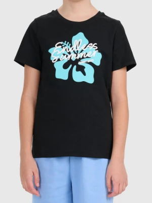 Dziewczęcy t-shirt z nadrukiem 4F 4FJWSS26TTSHF2938 - czarny 4F JUNIOR