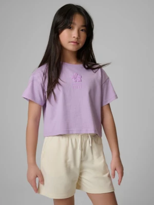 Dziewczęcy t-shirt z nadrukiem 4F 4FJWSS26TTSHF2941 - fioletowy 4F JUNIOR