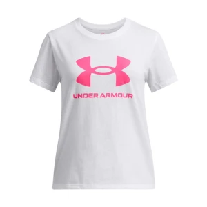 Dziewczęcy t-shirt z nadrukiem Under Armour UA Big Logo SS - biały