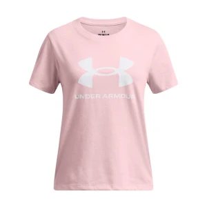 Dziewczęcy t-shirt z nadrukiem Under Armour UA Big Logo SS - różowy