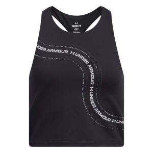 Dziewczęcy top treningowy Under Armour G Motion Branded Crop Tank - czarny