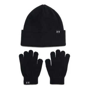 Dziewczęcy zestaw czapka zimowa i rękawiczki Under Armour G Beanie / Glove Combo - czarne
