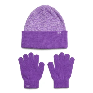 Dziewczęcy zestaw czapka zimowa i rękawiczki Under Armour G Beanie/Glove Combo - fioletowy