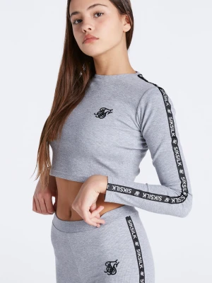 Dziewczyny szare margobrowane taśmowe tapione koszulka SikSilk
