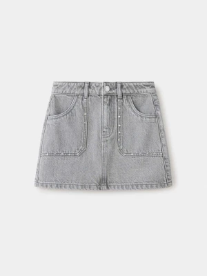 Dżinsowa spódnica z ćwiekami szary denim - Dzieci - lata - MANGO KIDS