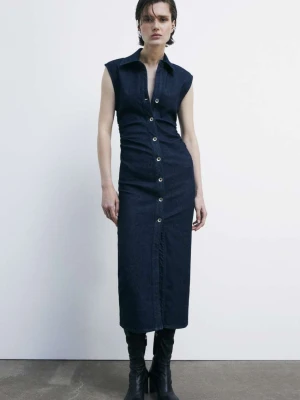 Dżinsowa sukienka midi bez rękawów PATRIZIA PEPE