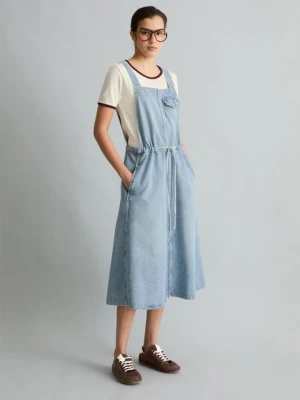 Dżinsowa sukienka ogrodniczka rozkloszowana Marc O'Polo