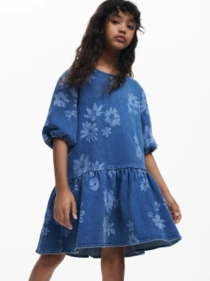 Dżinsowa sukienka w kwiaty Desigual